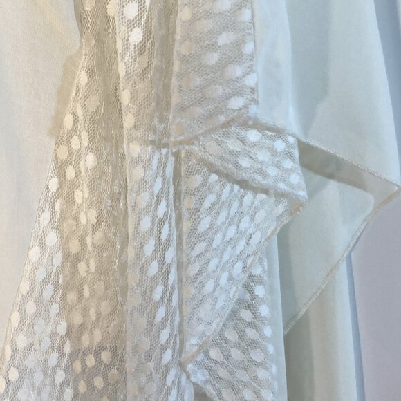 A'reve SZ L Anthropologie Ivory lace poncho style top Sheer Comfy Beach Cover up - Picture 4 of 8